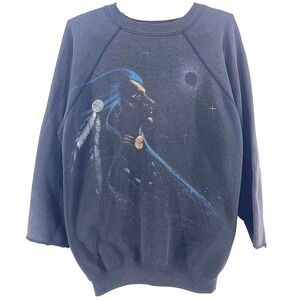 Vintage 80s Hand Painted Sweatshirt L Jack Moore Southwest Art